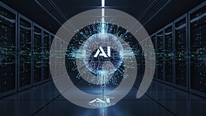 AI Data Processing and Neural Network Visualization in a Data Center